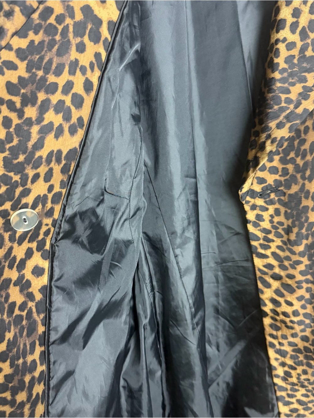 Jaclyn Smith Leopard Print Long Coat - Brown Animal Print Jacket size medium - Picture 6 of 7